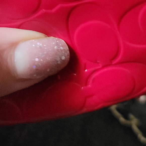 Coach Red Patent Leather Heart Charm Wristlet - Picture 7 of 14